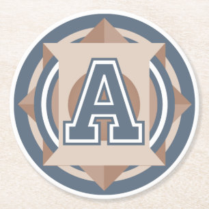 Kundenspezifisches Monogramm der Initialen-"A" Runder Pappuntersetzer