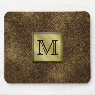Kundenspezifisches Monogramm-Druckbild. Brown Mousepad