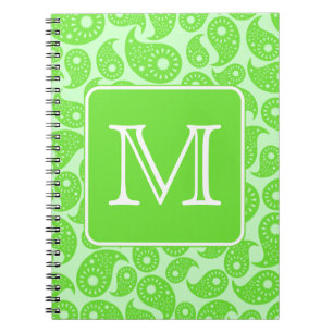 Kundenspezifisches Monogramm. Hellgrünes Notizblock