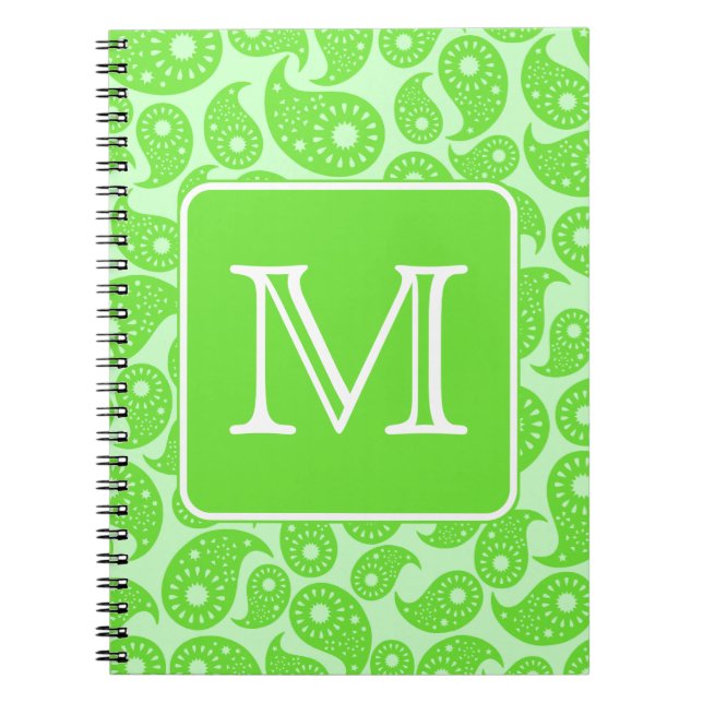 Kundenspezifisches Monogramm. Hellgrünes Notizblock (Vorderseite)