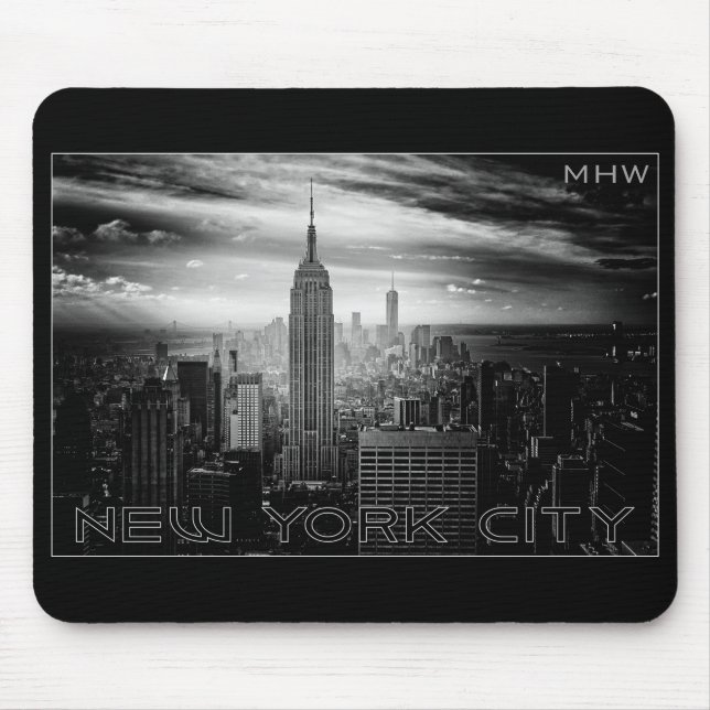 Kundenspezifisches Monogramm NEW YORK CITY Mousepad (Vorne)