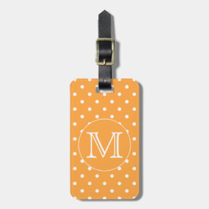 Kundenspezifisches Monogramm. Orange und weißer Gepäckanhänger