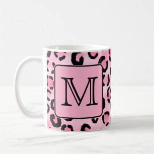 Kundenspezifisches Monogramm. Schwarzer und rosa Tasse