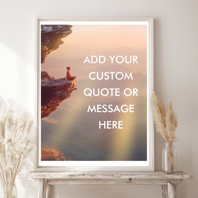 Kundenspezifisches Motivierend Zitatposter - Ocean Poster (Custom Motivational Quote Poster – Ocean Cliff Sun - Keep Calm - Take a Breath)