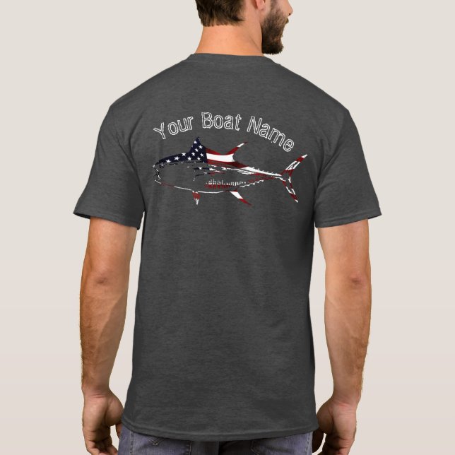 Kundenspezifisches patriotisches Thunfisch-Shirt T-Shirt (Rückseite)