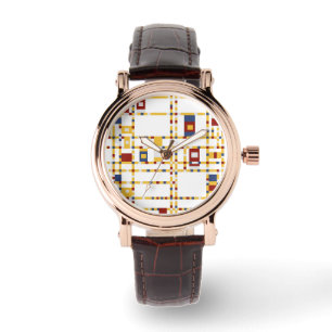 Kundenspezifisches perfektes Quadrat-Brown-Leder Armbanduhr