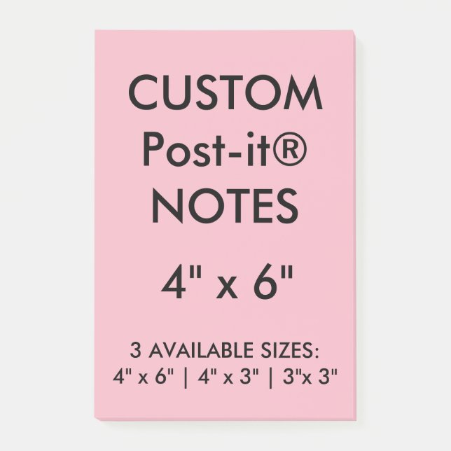 Kundenspezifisches personalisiertes 4" x 6" post-it klebezettel (Vorderseite)
