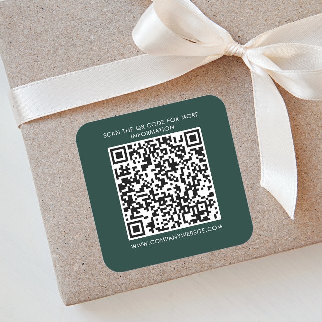 Kundenspezifisches QR-Marketing Quadratischer Aufkleber (Business QR Code Green Square Sticker)