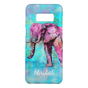 Kundenspezifisches rosa Elefant-blaues Aquarell Case-Mate Samsung Galaxy S8 Hülle