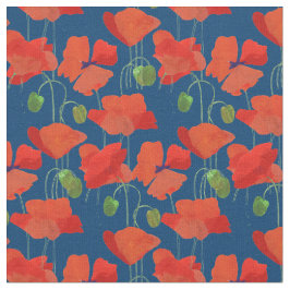 Kundenspezifisches rotes Feld-Mohnblumen-tief Stoff