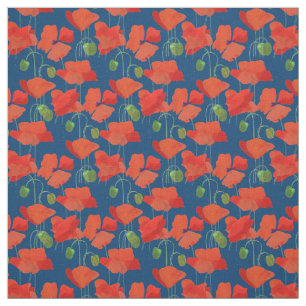 Kundenspezifisches rotes Feld-Mohnblumen-tief Stoff