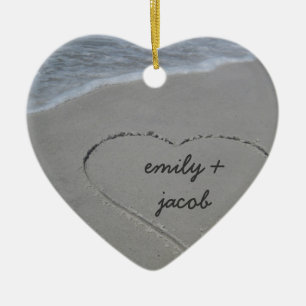 Kundenspezifisches Sand-Herz unsere erste Keramik Ornament