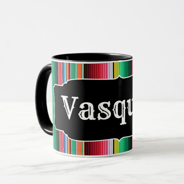Kundenspezifisches Spanisch Serape mexikanisches Tasse (Vorderseite Links)
