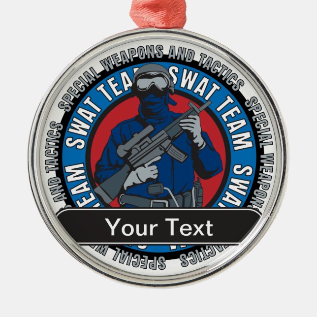 Kundenspezifisches SWAT-Team Silbernes Ornament (Vorne)