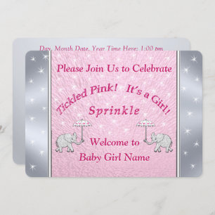 Kundenspezifisches Tickled rosa Baby besprühen Einladung