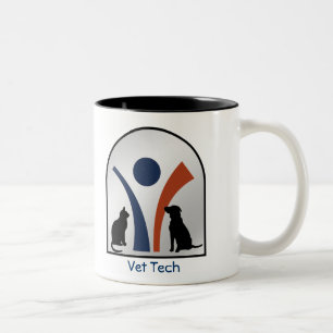 Kundenspezifisches Veterinärtierlogo mit Katze un Zweifarbige Tasse