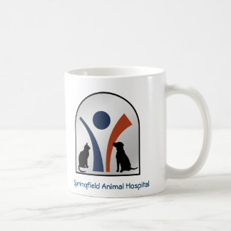 Kundenspezifisches Veterinärtierlogo mit Katze und Tasse