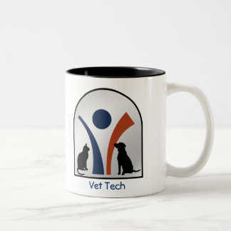 Kundenspezifisches Veterinärtierlogo mit Katze und Zweifarbige Tasse
