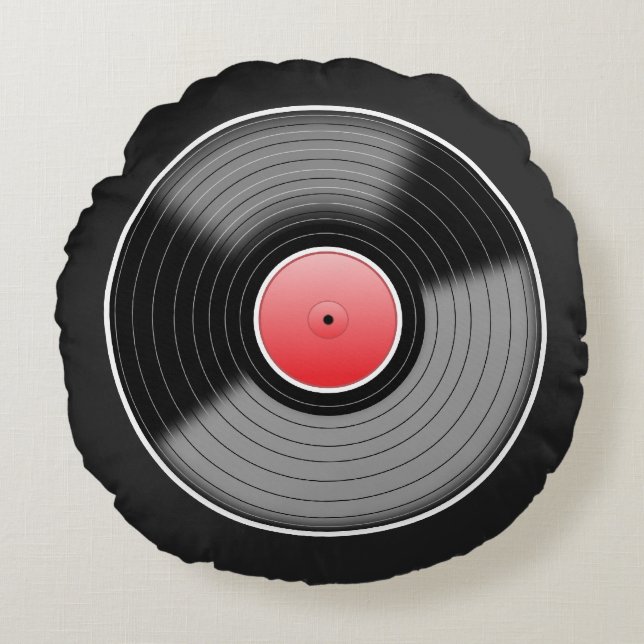 Kundenspezifisches "Vinyljunkie-" rundes Rundes Kissen (Vorderseite)