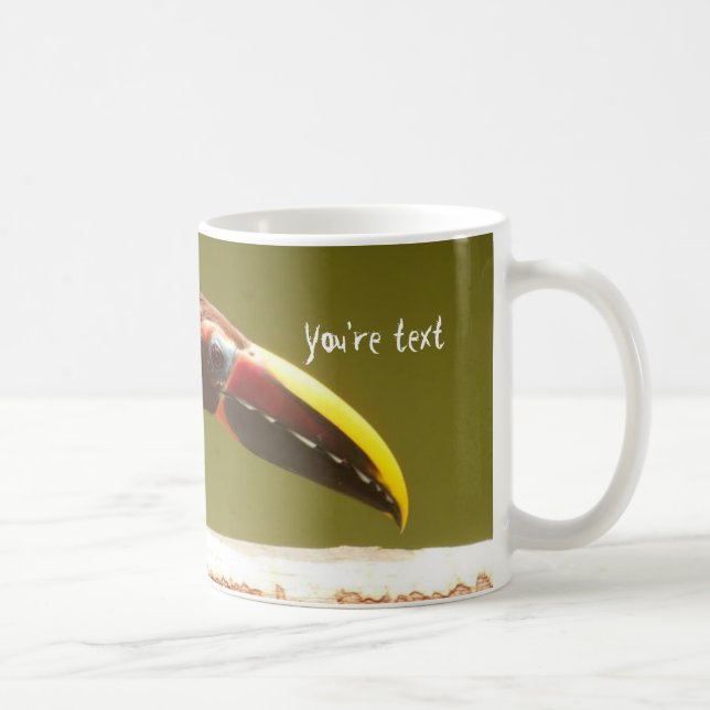 Kundenspezifisches Vogelgrün aracari toucan Tasse (Rechts)