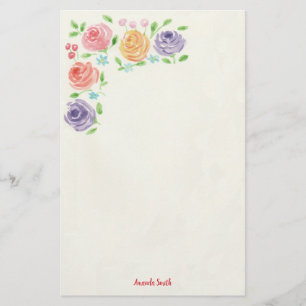 Kundenspezifisches Watercolor-Blumen-Briefpapier Briefpapier