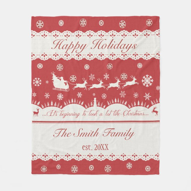 Kundenspezifisches Weihnachten Sankt u. Fleecedecke (Vorderseite)