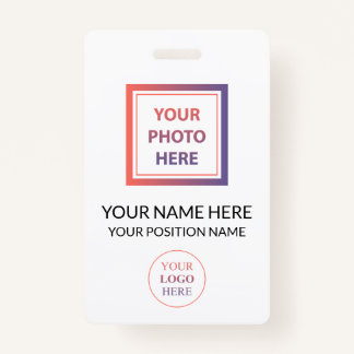 Kundenspezifisches Werbelogo und Foto Keine Mindes Ausweis