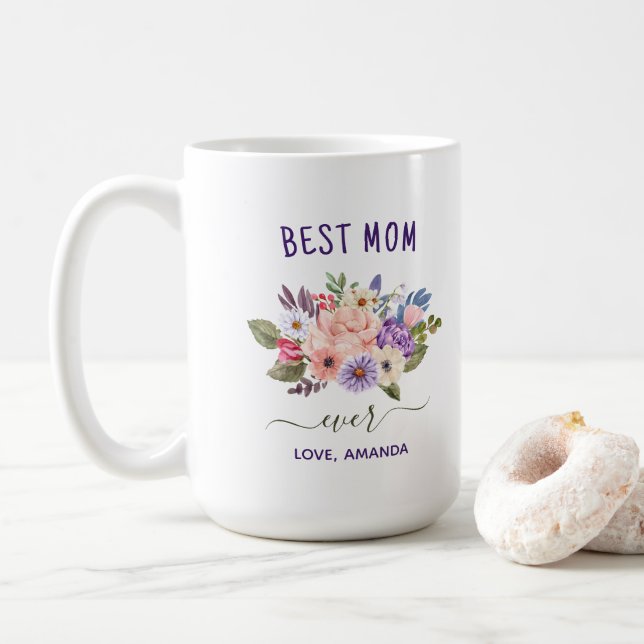 KUNDENZÄHLBARE BESTE MUTTERSCHAFT | Hübsche rustik Kaffeetasse (Mit Donut)