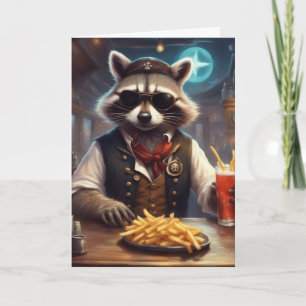 Kundenzufriedenheit Raccoon Biker Bar Patron Karte