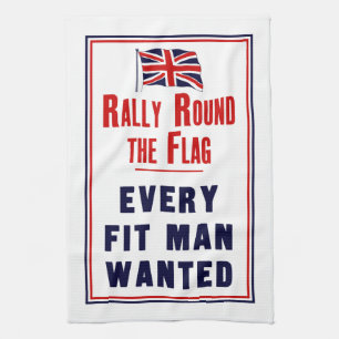 Kundgebung rund um die Flagge ~ Jeder Gewollt Fit- Geschirrtuch