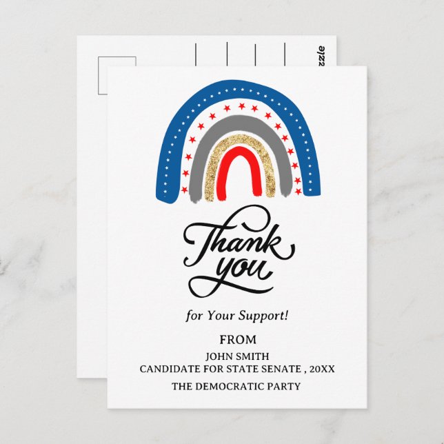 Kundgebung Spenden Politische Kampagne Vielen Dank Postkarte (Vorne/Hinten)