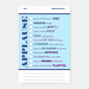 Kündigen Sie die Anerkennung der Mitarbeiter nach  Post-it Klebezettel