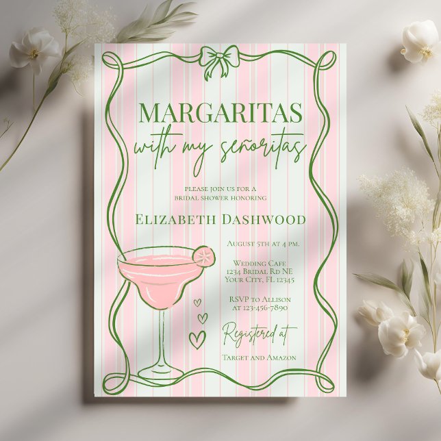Kundiges Retro Margaritas Cocktail Brautparty Einladung (Von Creator hochgeladen)