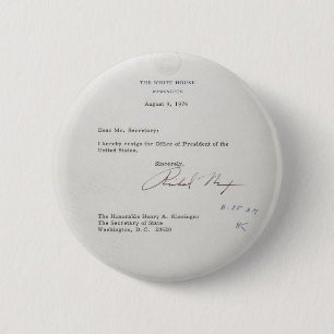 Kündigungsbrief Präsidenten-Richard M. Nixon Button