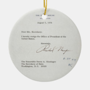 Kündigungsbrief Präsidenten-Richard M. Nixon Keramik Ornament