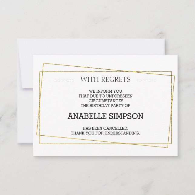 Kündigungskarten für Geburtstagsparty Ankündigung (Vorderseite)