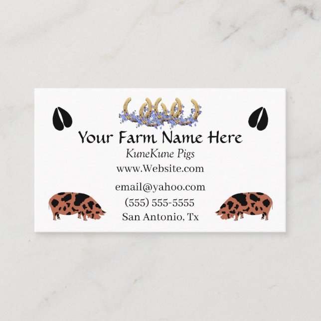 KuneKune Pig Business Card Visitenkarte (Vorderseite)