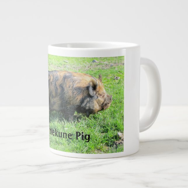 Kunekune Schwein-Tunnel-bohrwagenTasse Jumbo-Tasse (Vorderseite Rechts)