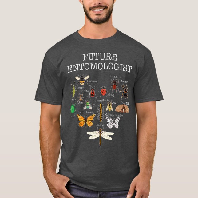 Künftige Entomologen-Arten von Insektenbugs T-Shirt (Vorderseite)