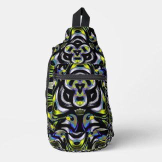 Künftige Formen Metallisches Gelbes Prism Crossbody Bag