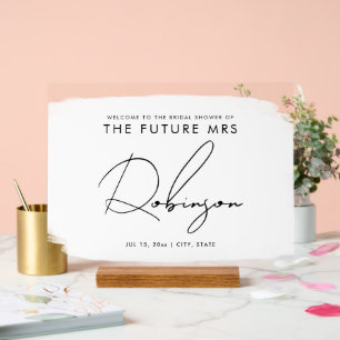 KÜNFTIGE FRAU Brautparty Begrüßungsfarbe Weiß Acrylschild