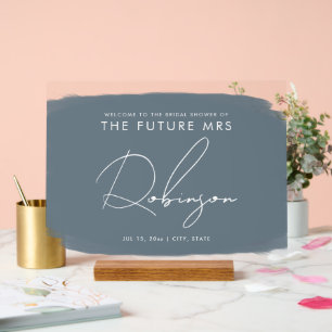KÜNFTIGE FRAU Brautparty Willkommen Paint Dusty Bl Acrylschild