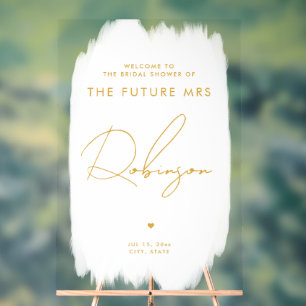 KÜNFTIGE FRAU Brautparty Willkommen Weißes Gold Acrylschild