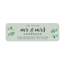 Künftige Frau Foliage Green Return Address Label