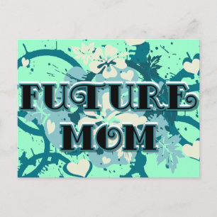 Künftige Mama - Herz und Blume Postkarte