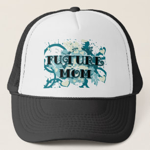 Künftige Mama - Herz und Blume Truckerkappe