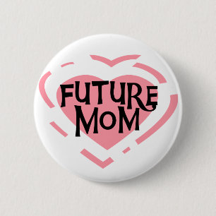 Künftige Mama Rosa Herzklappen und Geschenke Button