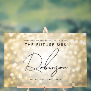 KÜNFTIGE MRS. Brautparty Begrüßungsleuchten Gold L Acrylschild