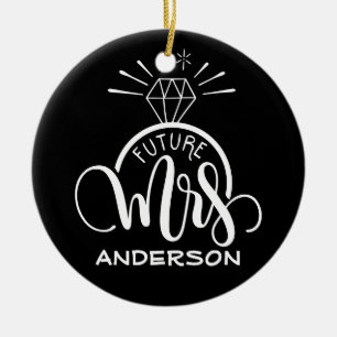 Künftige MRS - Personalisierte Weihnachts-Verlobun Keramik Ornament