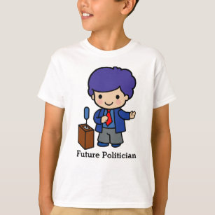 Künftige Politiker/Lautsprecher mit blauem Haar T-Shirt